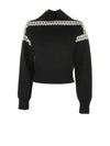 Contrast Trim Effect Knit Top Black - SAINT LAURENT - BALAAN 2