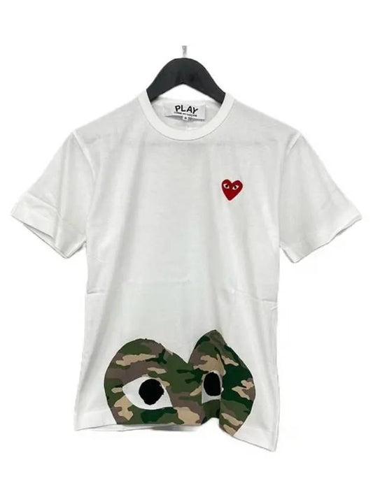 P1T244 000 1 Heart Camo Short Sleeve Tshirt - COMME DES GARCONS - BALAAN 1