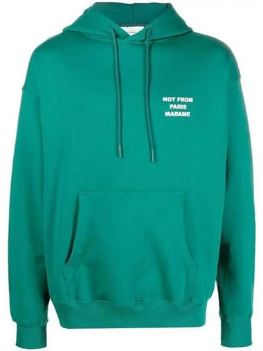 Slogan Logo Cotton Hoodie Green - DROLE DE MONSIEUR - BALAAN 1