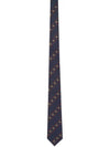 Web Web NonJacquard Graphic Pattern Silk Twill Tie Navy - GUCCI - BALAAN 1