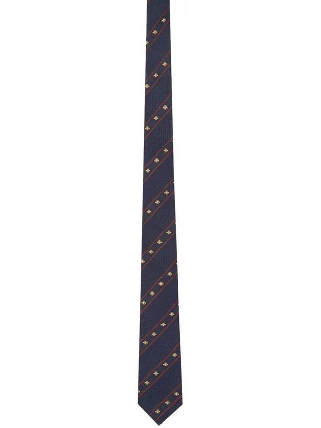 Web Web NonJacquard Graphic Pattern Silk Twill Tie Navy - GUCCI - BALAAN 1