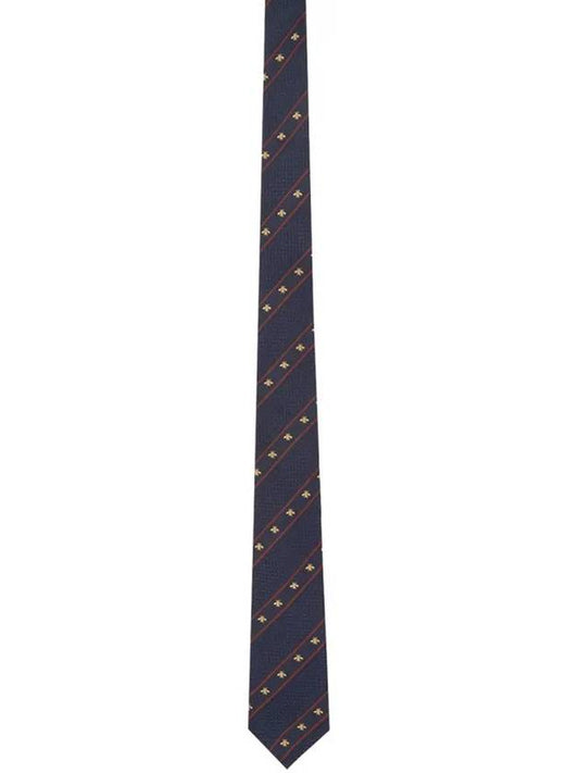 Web Web NonJacquard Graphic Pattern Silk Twill Tie Navy - GUCCI - BALAAN 1