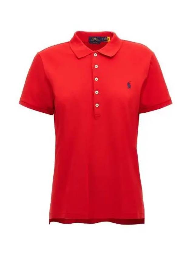 Women's Julie Embroidered Logo Short Sleeve Polo Shirt Red - POLO RALPH LAUREN - BALAAN 2