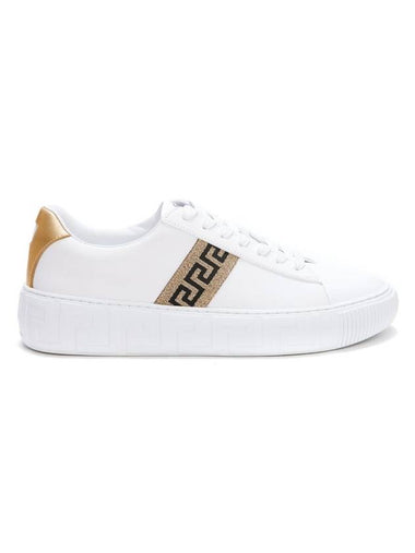 Greca Leather Low Top Sneakers White - VERSACE - BALAAN 1