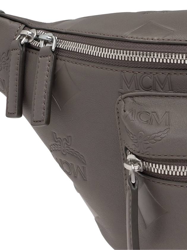 MCM Leather Belt Bag, Men's, Grey - MCM - BALAAN 6