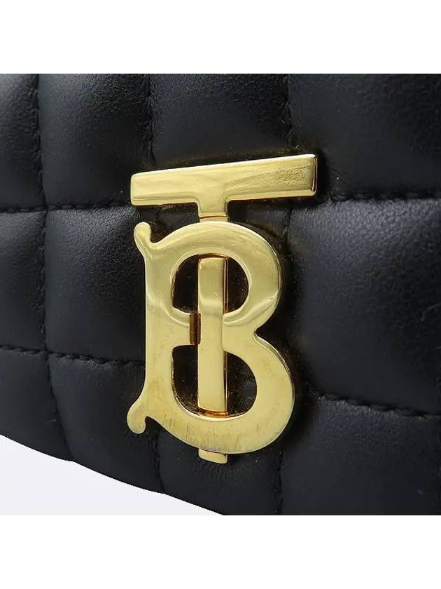 80594921 Black leather quilted TB Lola mini chain cross bag - BURBERRY - BALAAN 5