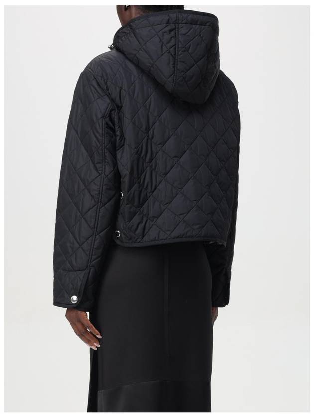 Diamond Quilted Crop Hoodie Jacket Black - BURBERRY - BALAAN 8