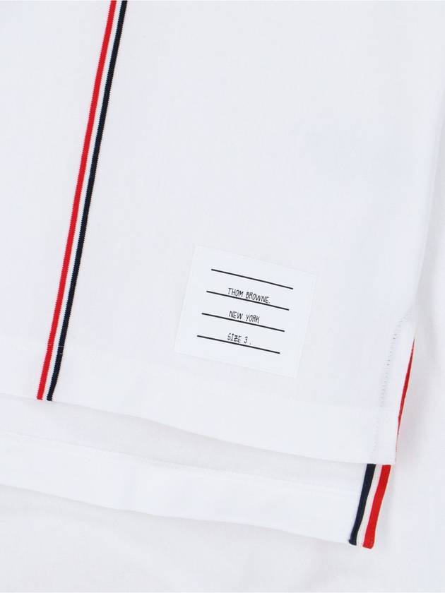 RWB Stripe Cotton Short Sleeve T-shirt White - THOM BROWNE - BALAAN 5