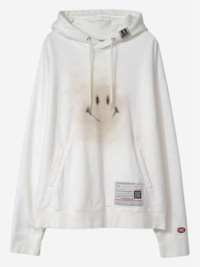 Smile Print Cotton Hoodie White - MIHARA YASUHIRO - BALAAN 2