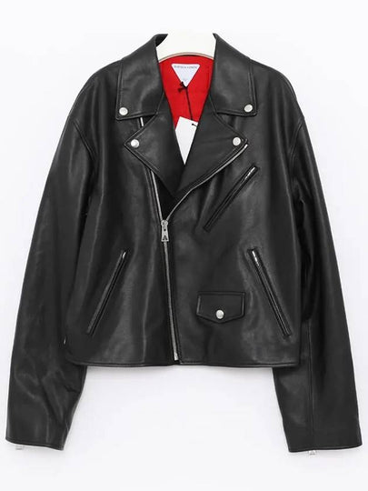 Leather Biker Jacket Black - BOTTEGA VENETA - BALAAN 2