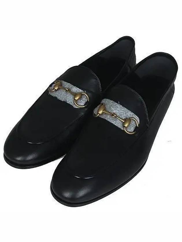 407314 Black Leather Gold Plated Horsebit Men s Loafer Shoes 275MM - GUCCI - BALAAN 1