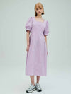 Square Neck Puff Sleeve Long Dress Lavender - OPENING SUNSHINE - BALAAN 2