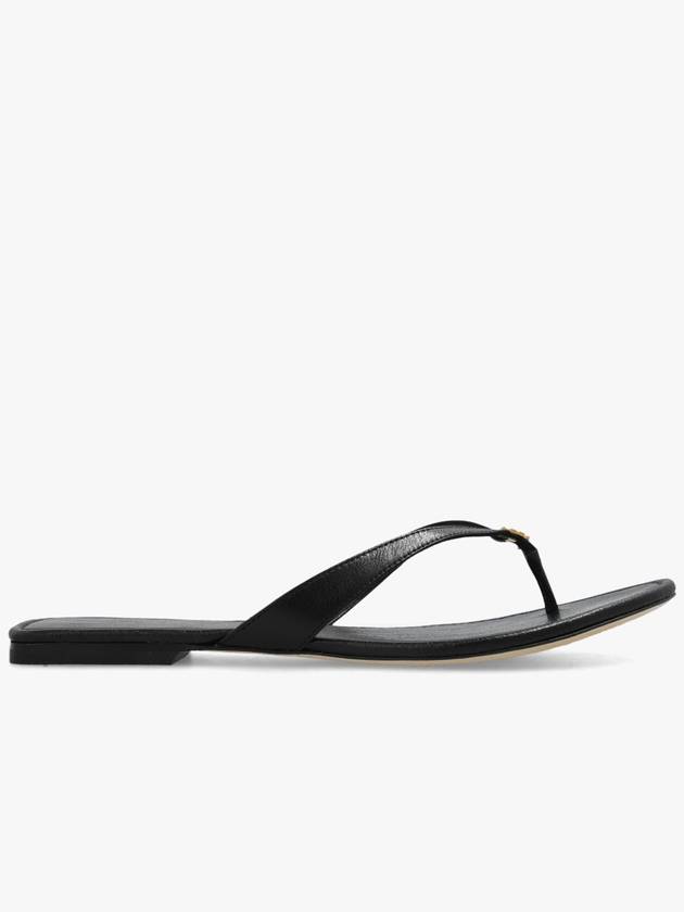 Tory Burch Leather Slides, Women's, Black - TORY BURCH - BALAAN 1