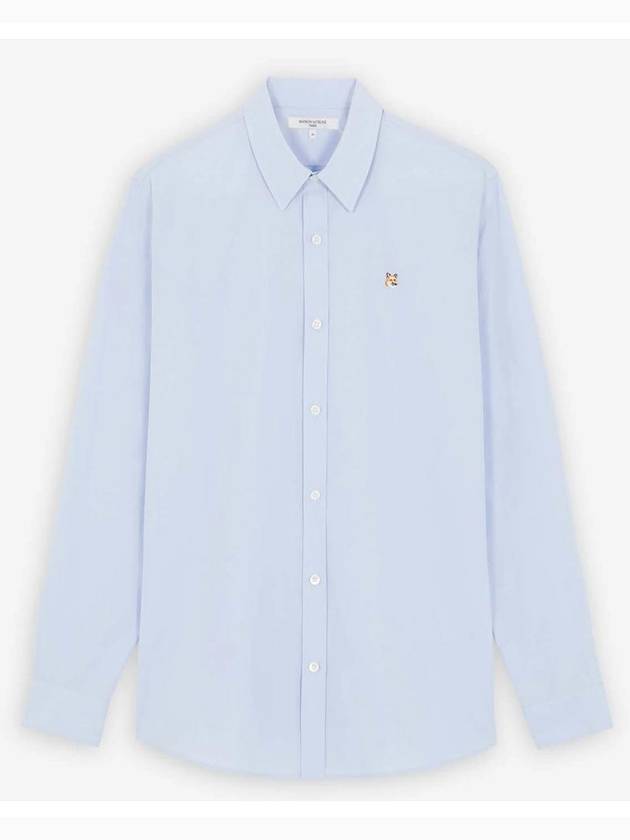 Small Fox Head Patch Classic Long Slevee Shirt Light Blue - MAISON KITSUNE - BALAAN 2