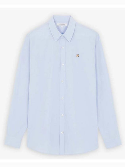 Small Fox Head Patch Classic Long Slevee Shirt Light Blue - MAISON KITSUNE - BALAAN 2