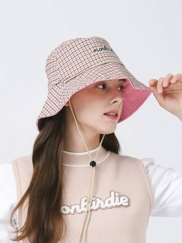 MONBIRDIE Check Bucket Check Bucket Hat PINK - MONBIRDIE GOLF - BALAAN 7