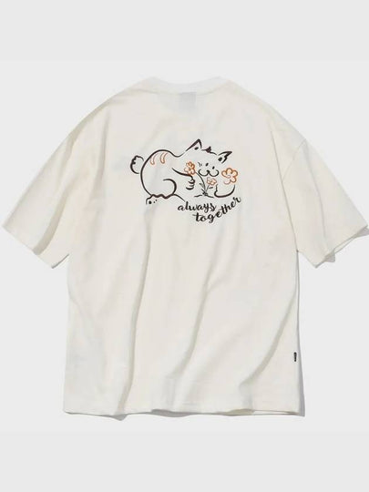 Always cat embroidery short sleeve t shirt cream - CPGN STUDIO - BALAAN 2