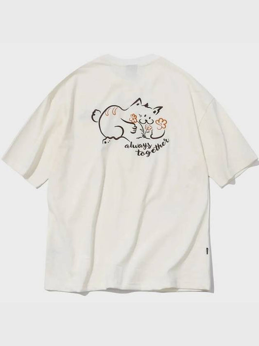 Always cat embroidery short sleeve t shirt cream - CPGN STUDIO - BALAAN 2