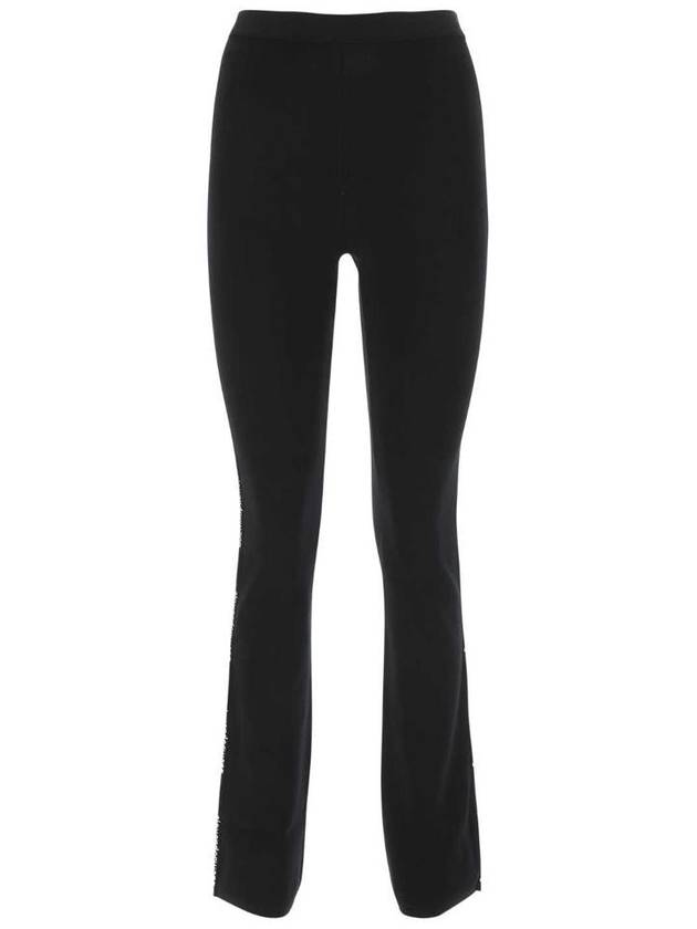 T by Women's Stretch Logo Straight Pants Black - ALEXANDER WANG - BALAAN 2