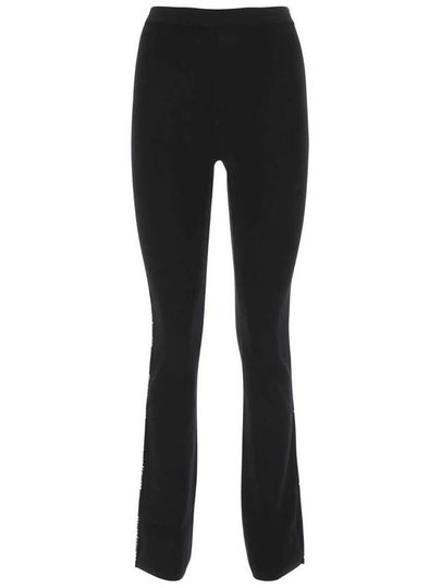 T by Women's Stretch Logo Straight Pants Black - ALEXANDER WANG - BALAAN 2