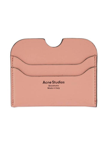 Studios Silver Logo 2-tier Card Wallet Salmon Pink - ACNE STUDIOS - BALAAN 1