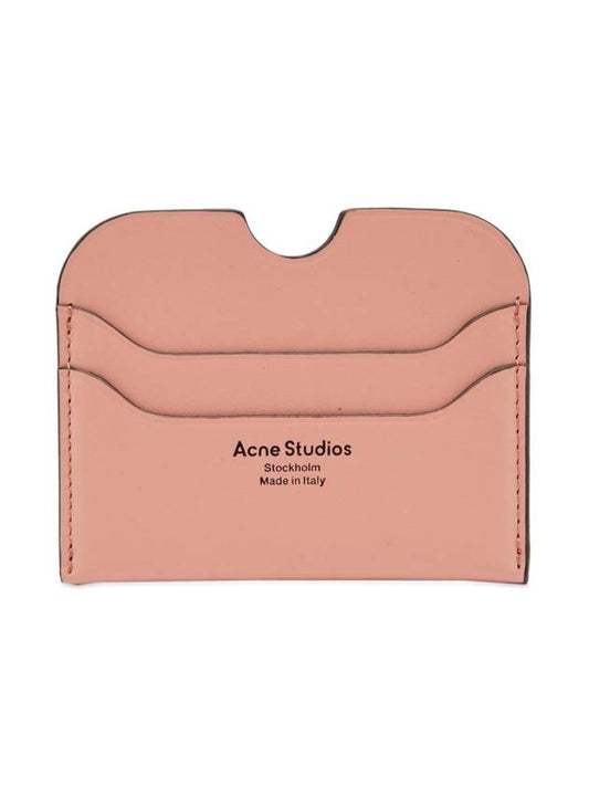 Studios Silver Logo 2-tier Card Wallet Salmon Pink - ACNE STUDIOS - BALAAN 1