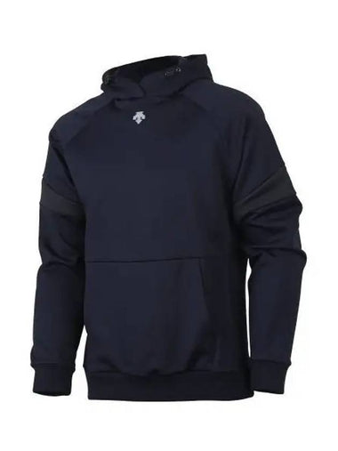 BASEBALL SN321ZHD81 NVY0 Logo Hooded Sweatshirt Navy - DESCENTE - BALAAN 1