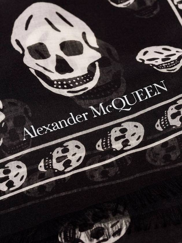 Skull Print Scarf Black - ALEXANDER MCQUEEN - BALAAN 6