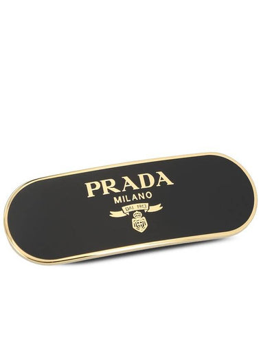 Round Metal Hair Clip Black - PRADA - BALAAN 1