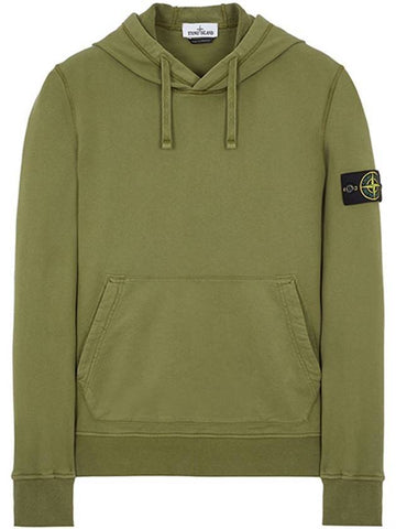 Waffen Patch Cotton Fleece Hoodie Olive - STONE ISLAND - BALAAN 1