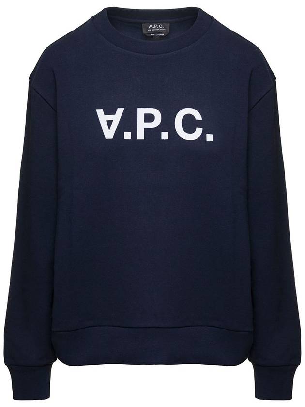 Elisa Logo Print Sweatshirt Navy - A.P.C. - BALAAN 2