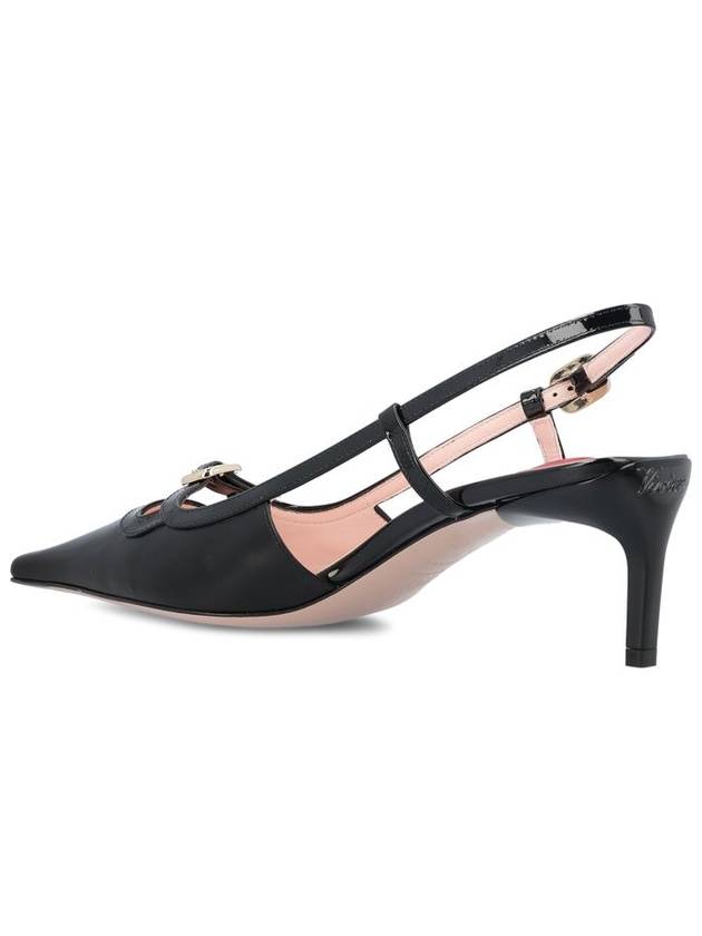 Viv' Canard Metal Mini Buckle Slingback Heel Black - ROGER VIVIER - BALAAN 4