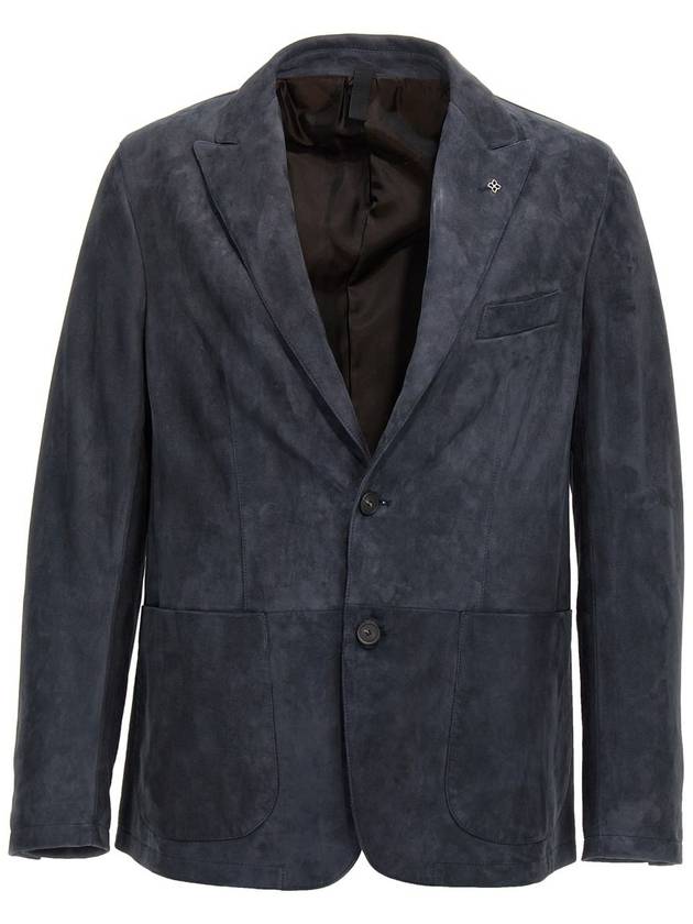 Tagliatore Single-Breasted Suede Blazer - TAGLIATORE - BALAAN 1