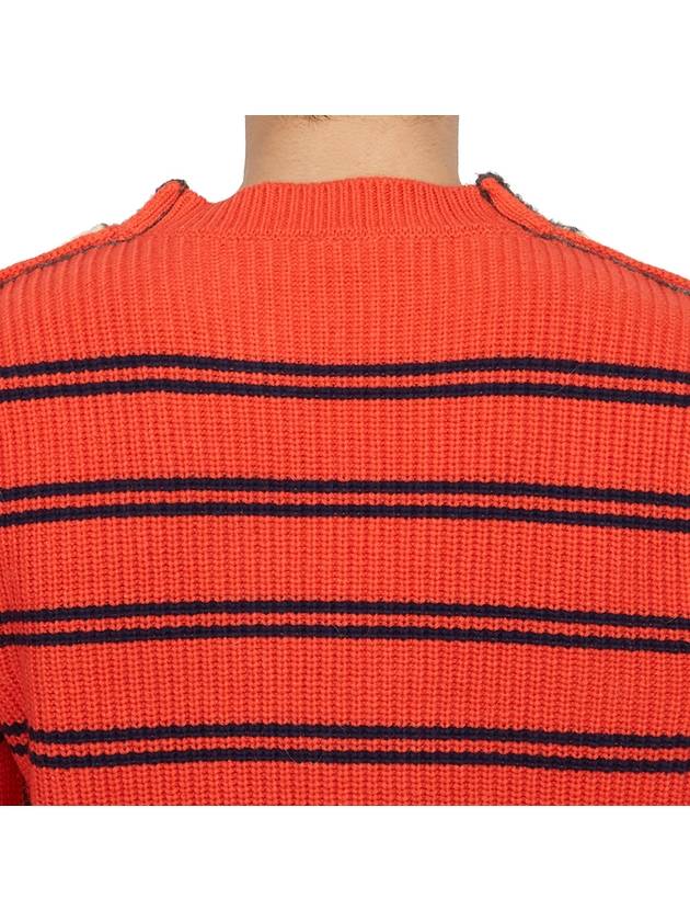 Striped Mohair Wool Blend Knit Top Grey - MARNI - BALAAN 9