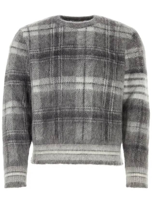 Check 4 Bar Mohair Knit Top Grey - THOM BROWNE - BALAAN 2