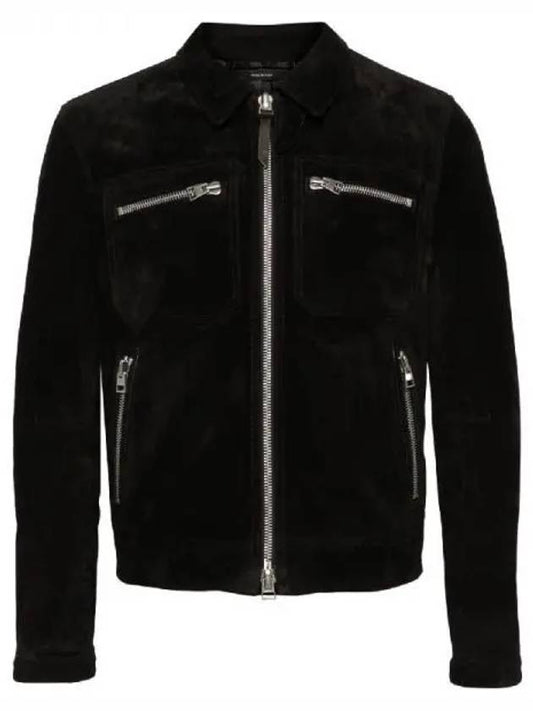 Suede zipper pocket jacket - TOM FORD - BALAAN 1