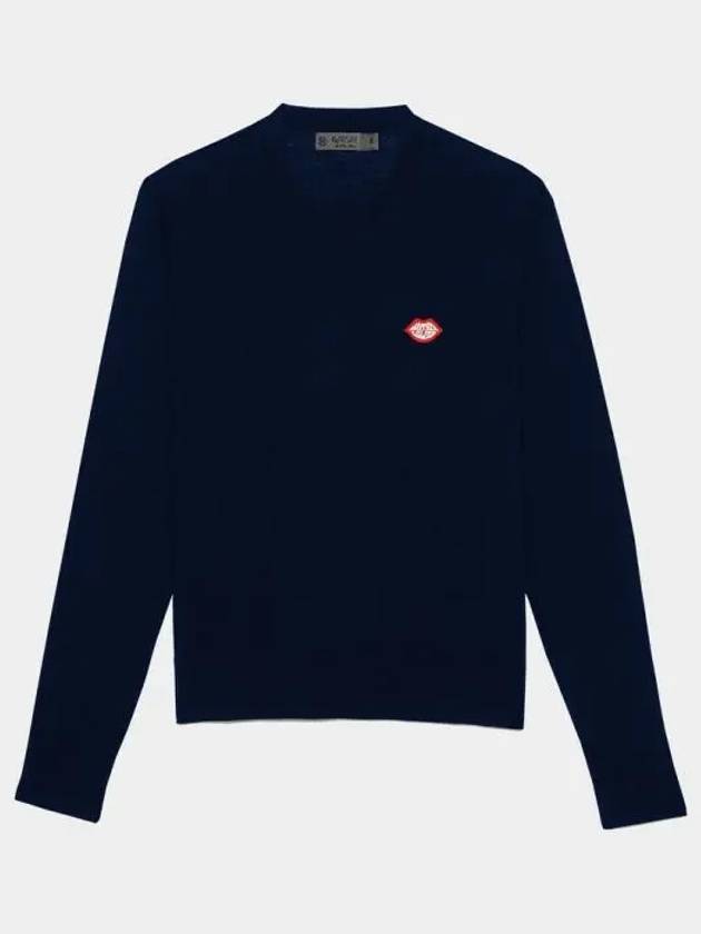 merino wool crew neck long sleeve shirt navy - G/FORE - BALAAN 2