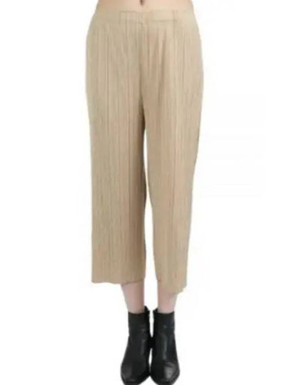 Women's Pleats Wide Pants Beige - ISSEY MIYAKE - BALAAN 2