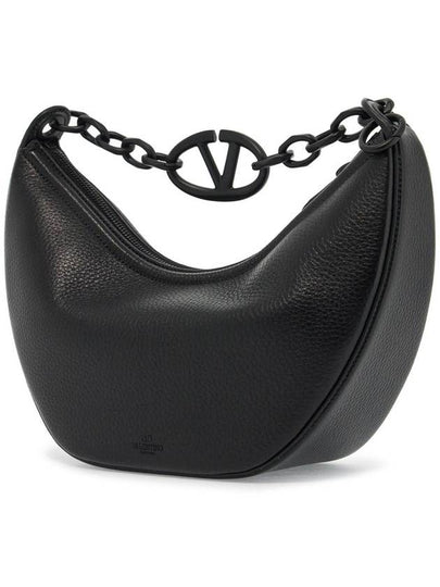 small vlogo moon bag hobo in hammered leather - VALENTINO - BALAAN 2