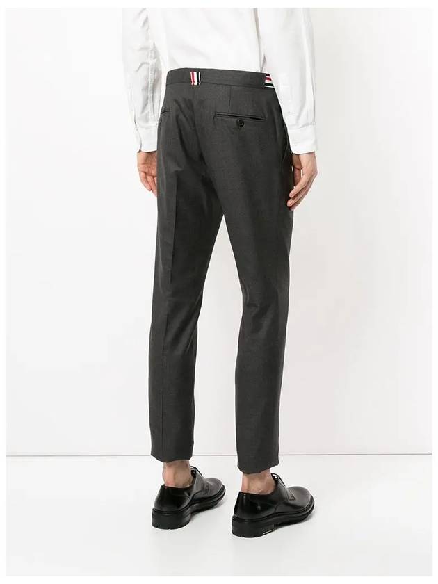 Low Rise Side Tab Wool Slacks Charcoal - THOM BROWNE - BALAAN 6