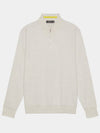 Men's V-Neck Half Zip Merino Wool Knit Top Ivory - G/FORE - BALAAN 2