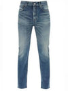 Denim Straight Jeans Blue - SAINT LAURENT - BALAAN 2