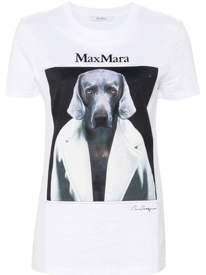 Cypria Print Cotton Short Sleeve T-Shirt White - MAX MARA - BALAAN 2