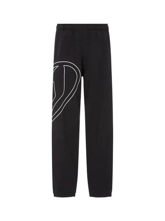 Men s Maxi Embroidered Logo Jogger Pants Black - DIESEL - BALAAN 1