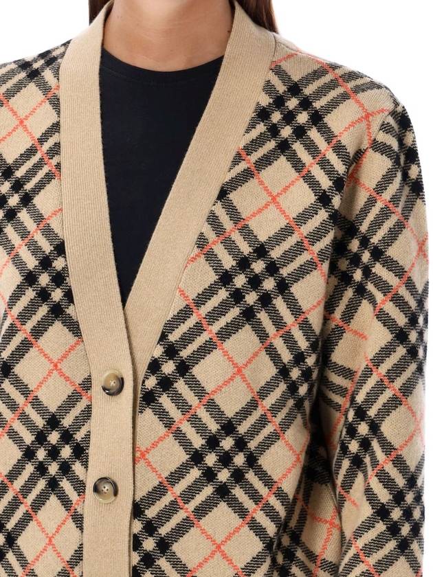 Check Cashmere Cardigan Sand - BURBERRY - BALAAN 4