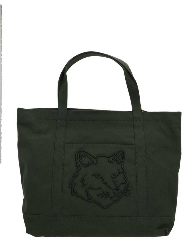 Fox Head Large Tote Bag Ranger Green - MAISON KITSUNE - BALAAN 2