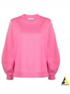 Women's Logo Sweatshirt Crew Neck Organic Cotton Sweatshirt Pink - GANNI - BALAAN 2