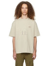 Men's Crewneck Cotton Short Sleeve T-Shirt Beige - HUGO BOSS - BALAAN 2