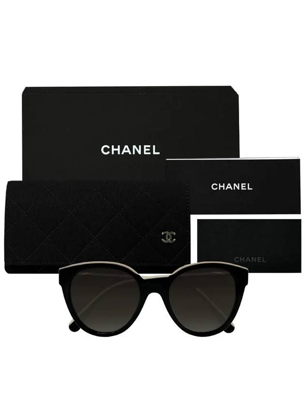 Butterfly logo lettering sunglasses CH5414 C5343 A71339 black beige - CHANEL - BALAAN 10