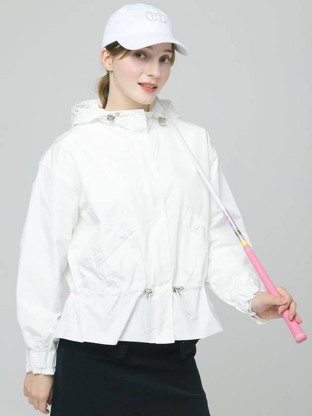 Doyou Know MC Women s Fit and Flare Waterproof Loose White Wind Jumper DO6242WB21 - DOYOUKNOWMC GOLF WEAR - BALAAN 2